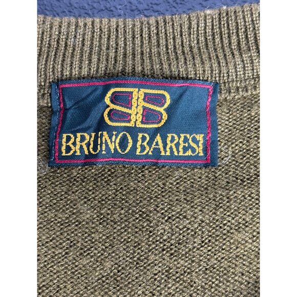 Spains Bruno Baresi Men's Olive Green Wool Blend Crew Neck Sweater EU 52/XL - Picture 8 of 9